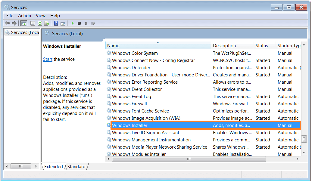 Windows Installer - Services msc- WindowsWally