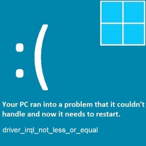 windows stop code irql not less or equal