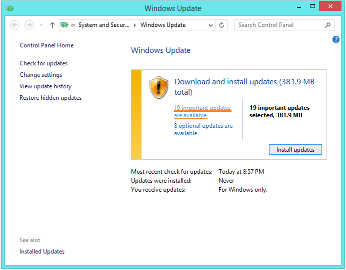APC Index Mismatch - Windows update - check for updates 2 -- Windows Wally