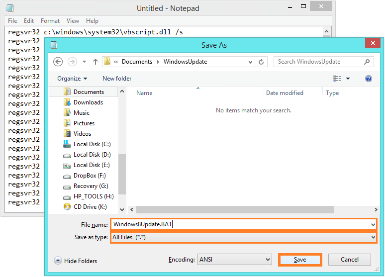 Windows 8 Update - Notepad - BAT -- Windows Wally