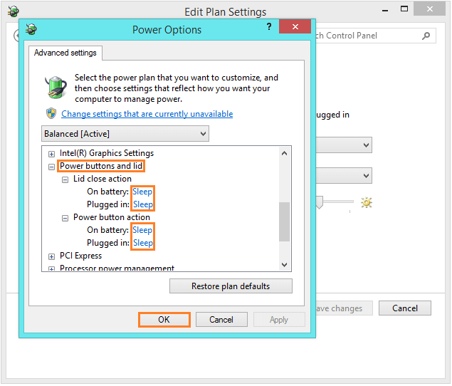 Windows 8.1 Sleep Mode - Power Options - Change advanced power settings 2 -- Windows Wally