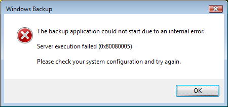Co_E_Server_Exec_Failure - Error Message -- Windows Wally