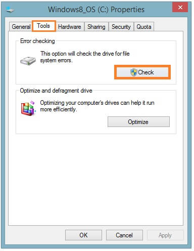 Disorderly_Shutdown - File Explorer - This PC - C Drive - Properties - Tools -- Windows Wally