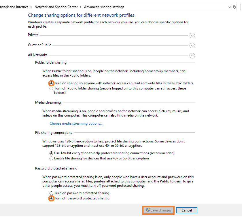 Windows 10 - Sharing files between Windows 7 and 10 - Advanced Sharing Settings - 2 -- Windows Wally