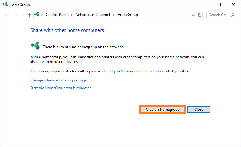 make new homegroup windows 10