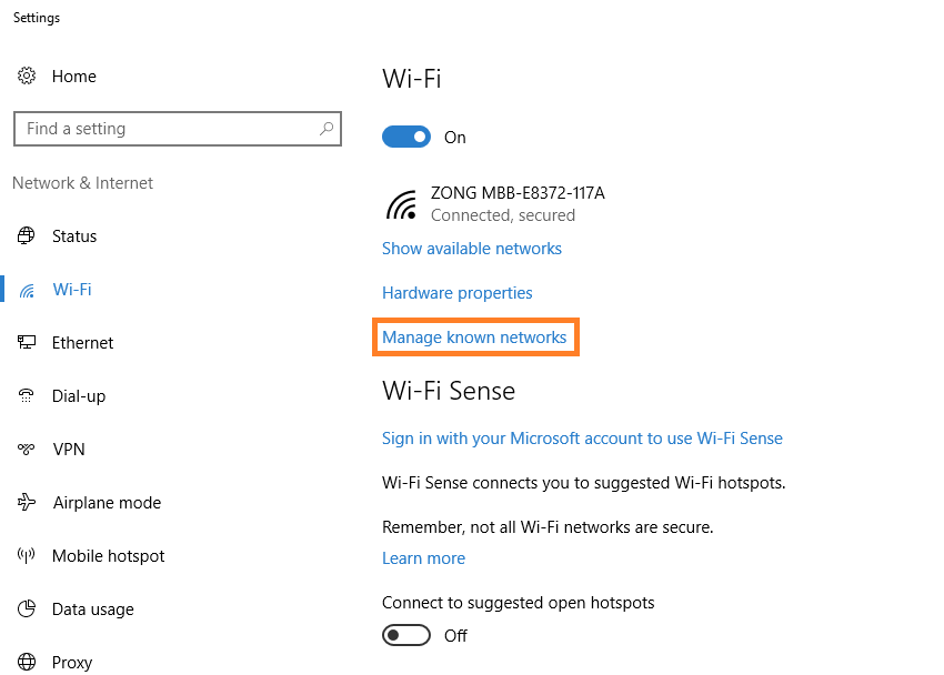 Windows 10 - WiFi - Change Wifi settings - 2 - Windows Wally