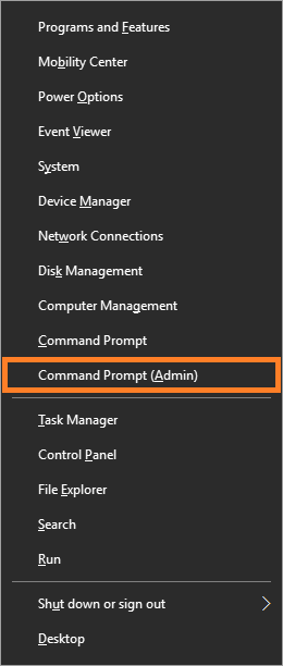 Windows 10 -- Windows Key+X - Command Prompt (Admin) - Windows Wally