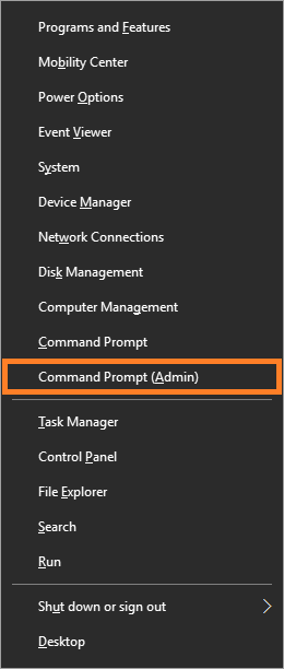 hotkey for command prompt windows 10