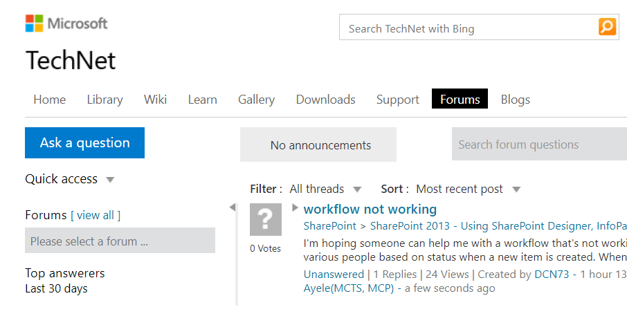 Computer Problems -- TechNet Forums - Screenshot - Windows Wally