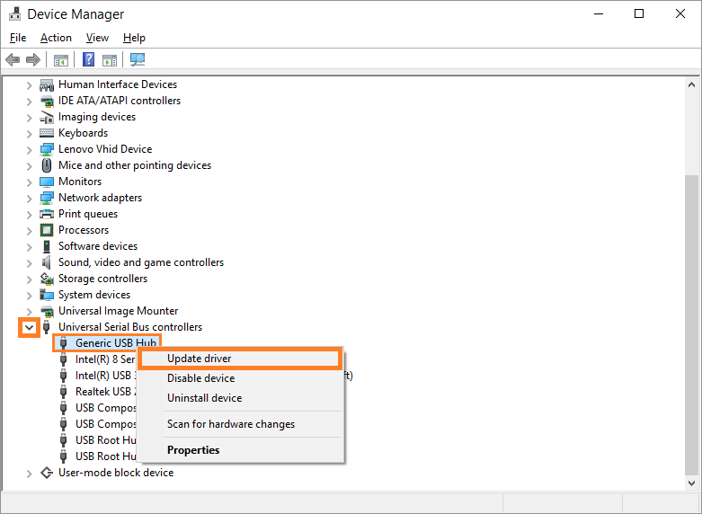 UsbHub.sys -- Windows 10 AE - Device Manager - Universal Serial Hub - Update driver - Windows Wally