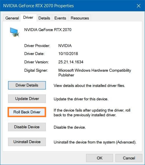 Nvlddmkm.sys -- Device Manager - Roll-Back Driver -- Windows Wally
