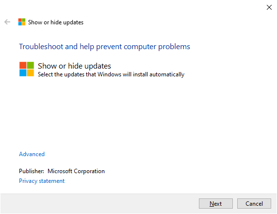 Keyboard -- Show or Hide Updates - Windows Wally