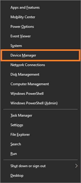 Keyboard -- Windows 10 - WindowsKey + X - Device Manager - Windows Wally